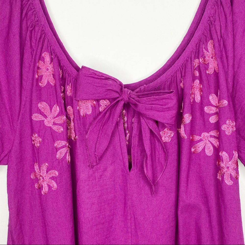 Free People NWT Small Fiona Embroidered Mini Dress - Picture 6 of 13
